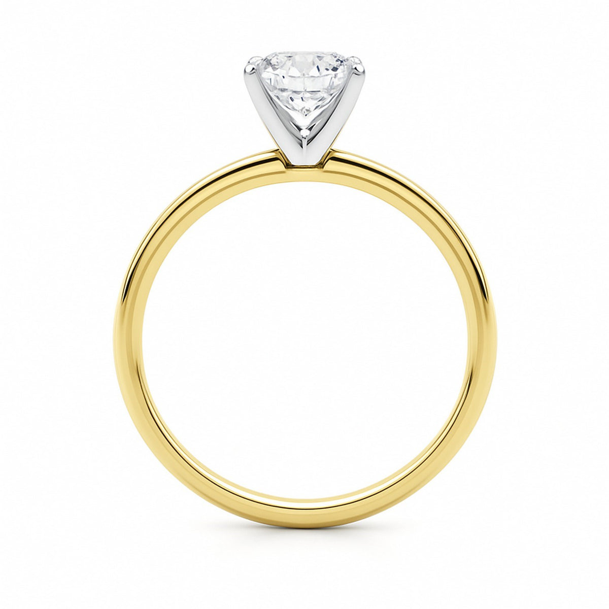 1 Carat Cushion Lab Grown IGI G/VS1 Diamond Solitaire Ring in 14K Yellow Gold