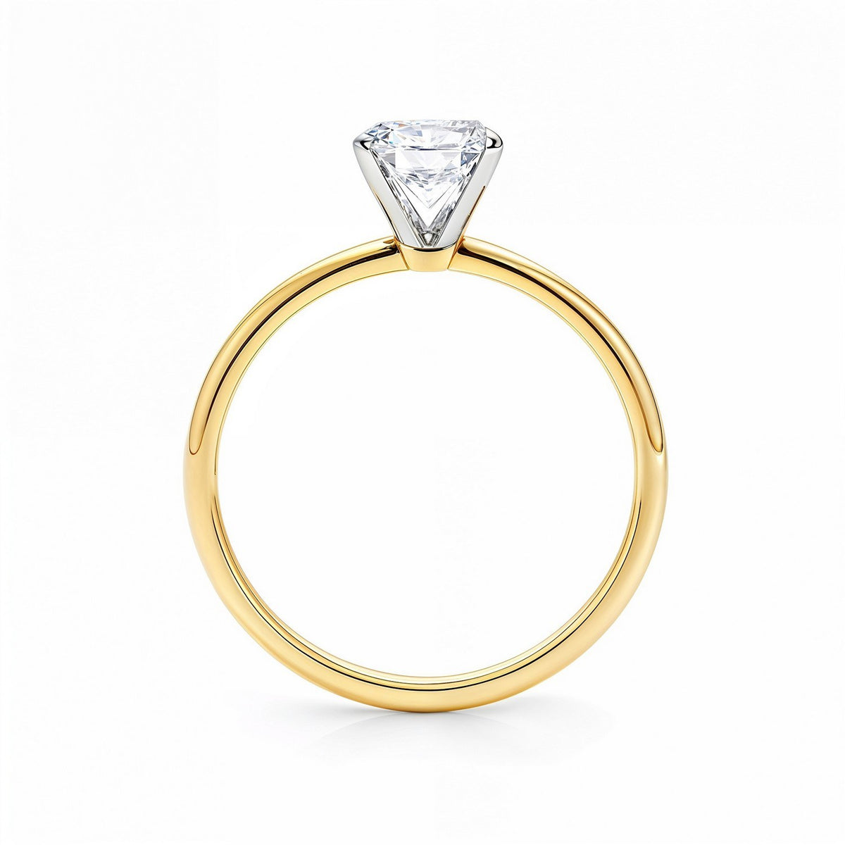 1.50Ct Radiant Lab Grown IGI G/VS1 Diamond Ring in 14K Yellow Gold