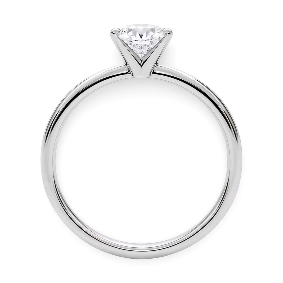 1 Carat Round Lab Grown IGI G/VS1 Diamond Solitaire Ring in 14K White Gold