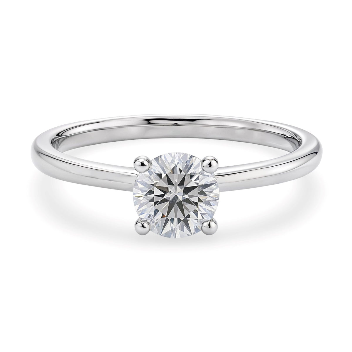 1 Carat Round Lab Grown IGI G/VS1 Diamond Solitaire Ring in 10K White Gold