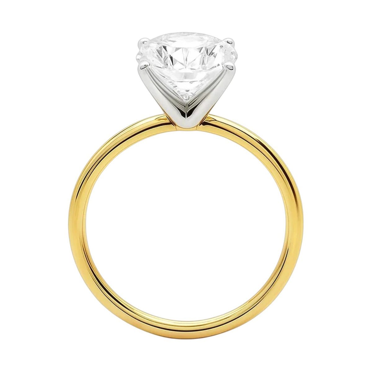 5 Carat Oval Lab Grown IGI G/VS1 Diamond Solitaire Ring in 10K Yellow Gold