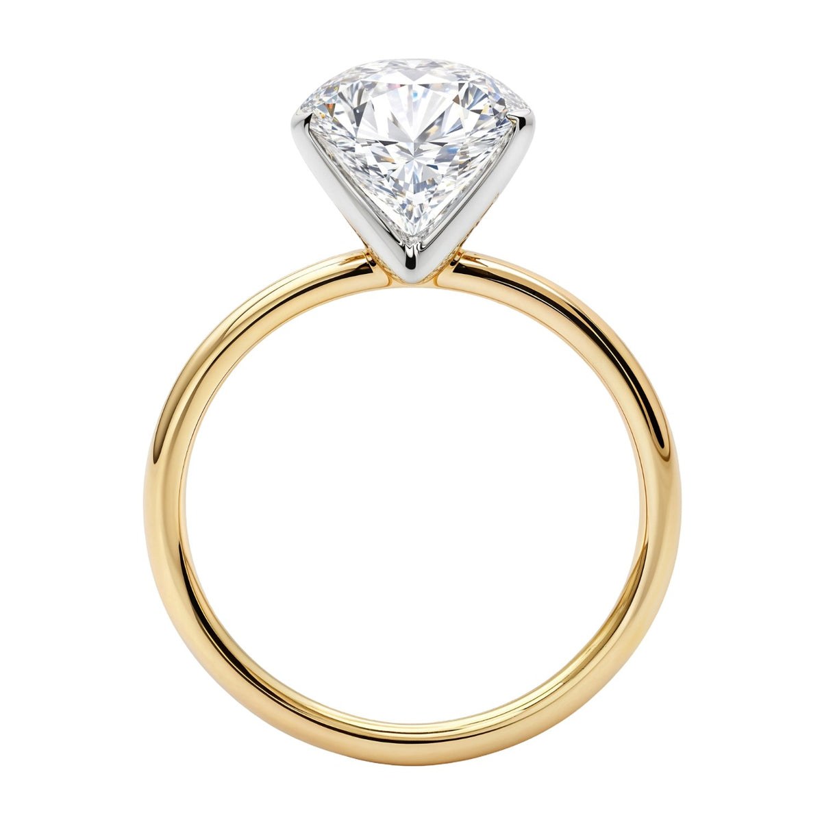 3 Carat Oval Lab Grown IGI G/VS1 Diamond Solitaire Ring in 10K Yellow Gold