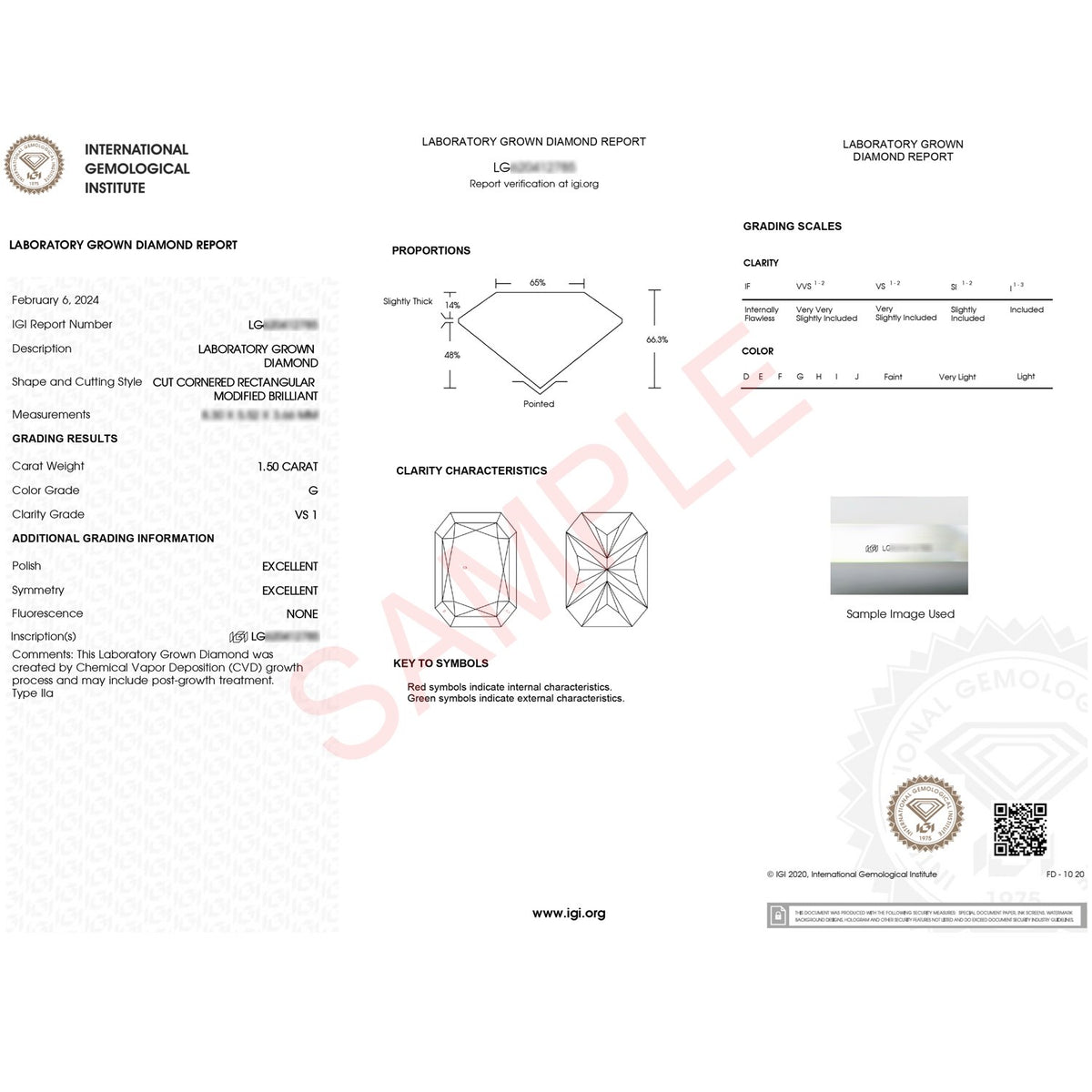 1 1/2 Carat Radiant Lab Grown IGI G/VS1 Diamond Solitaire Ring in 10K White Gold
