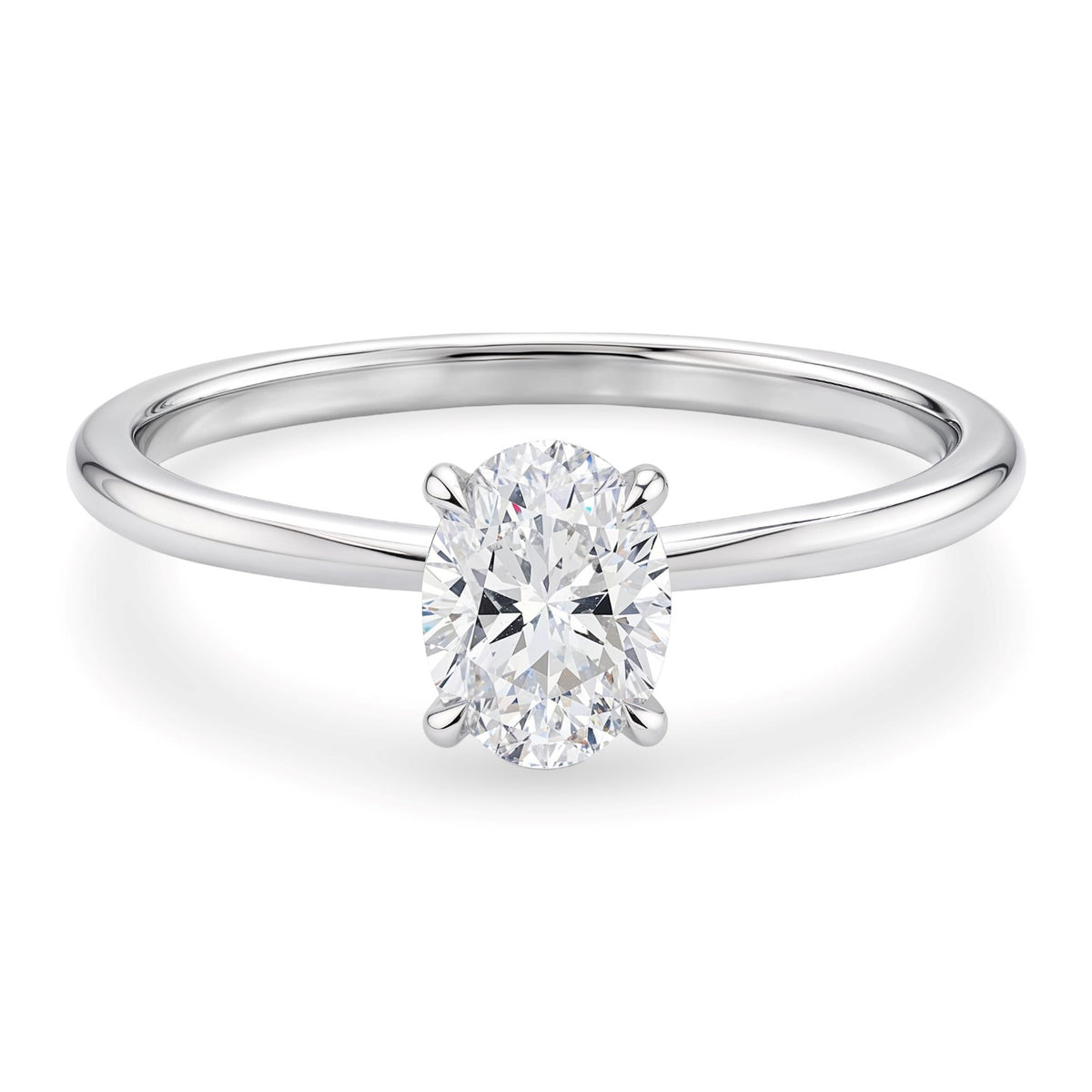 1 Carat Oval Lab Grown IGI G/VS1 Diamond Solitaire Ring in 10K White Gold
