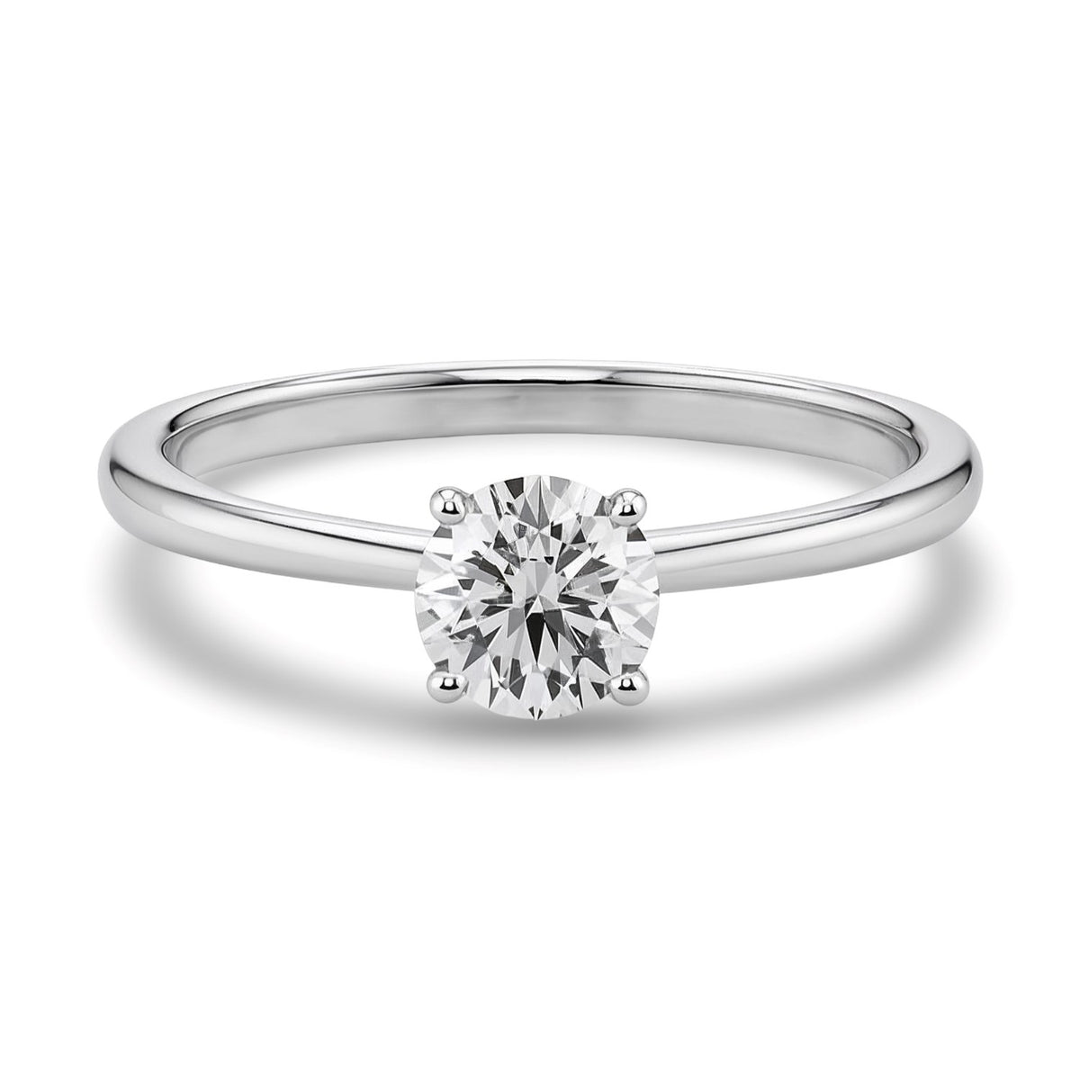 3/4 Carat Round Lab Grown IGI G/VS1 Diamond Solitaire Ring in 10K White Gold