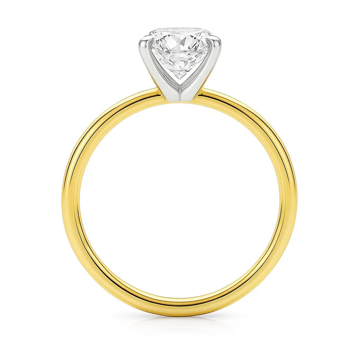 3 Carat Emerald Lab Grown IGI G/VS1 Diamond Solitaire Ring in 14K Yellow Gold