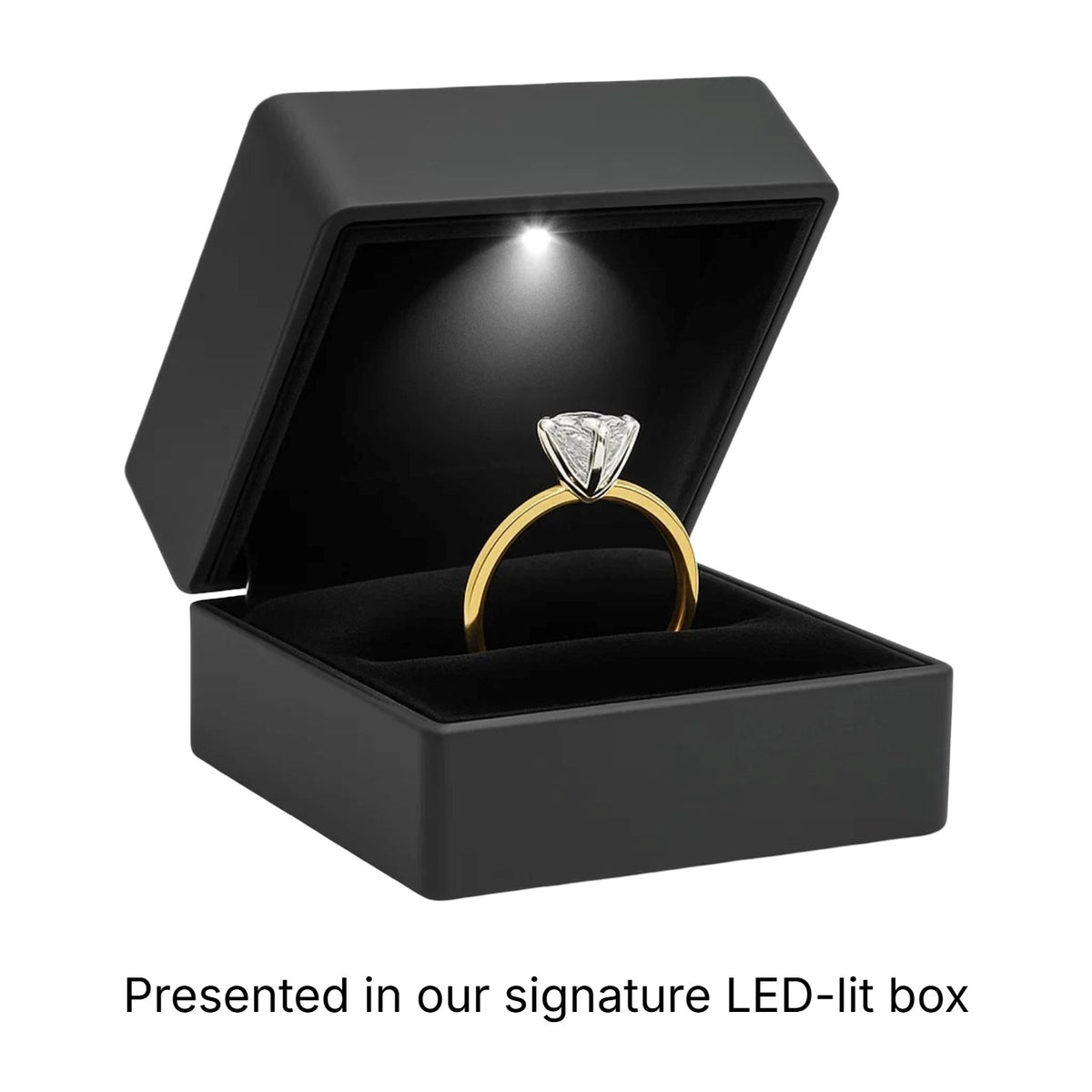 3 Carat Emerald Lab Grown IGI G/VS1 Diamond Solitaire Ring in 10K Yellow Gold