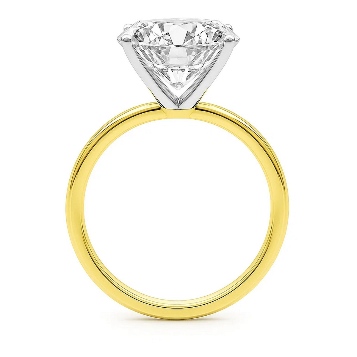 5 Carat Princess Lab Grown IGI G/VS1 Diamond Solitaire Ring in 10K Yellow Gold