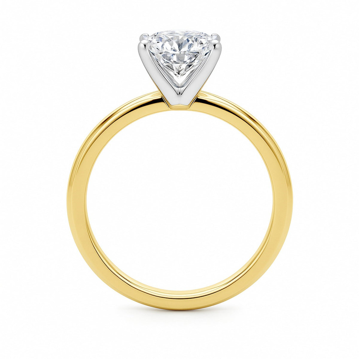 1.50Ct Cushion Lab Grown IGI G/VS1 Diamond Ring in 14K Yellow Gold