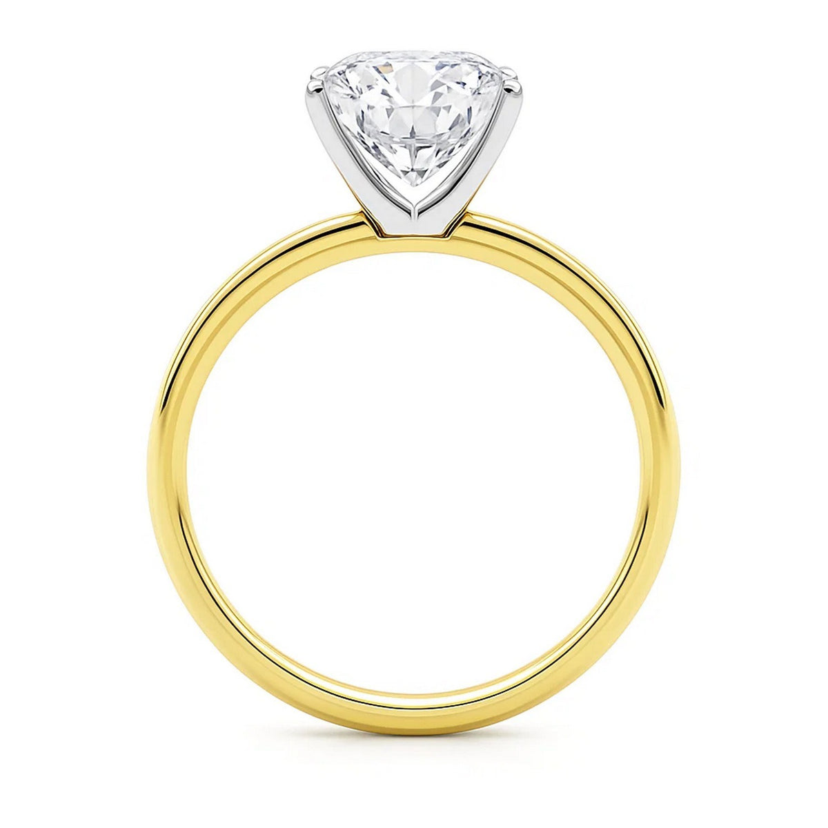 5 Carat Cushion Lab Grown IGI G/VS1 Diamond Solitaire Ring in 14K Yellow Gold