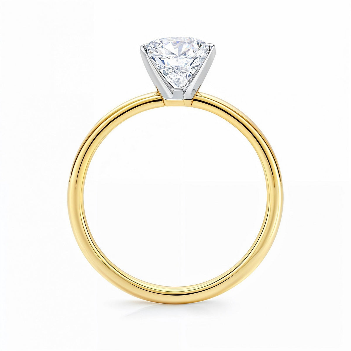3 Carat Radiant Lab Grown IGI G/VS1 Diamond Solitaire Ring in 14K Yellow Gold