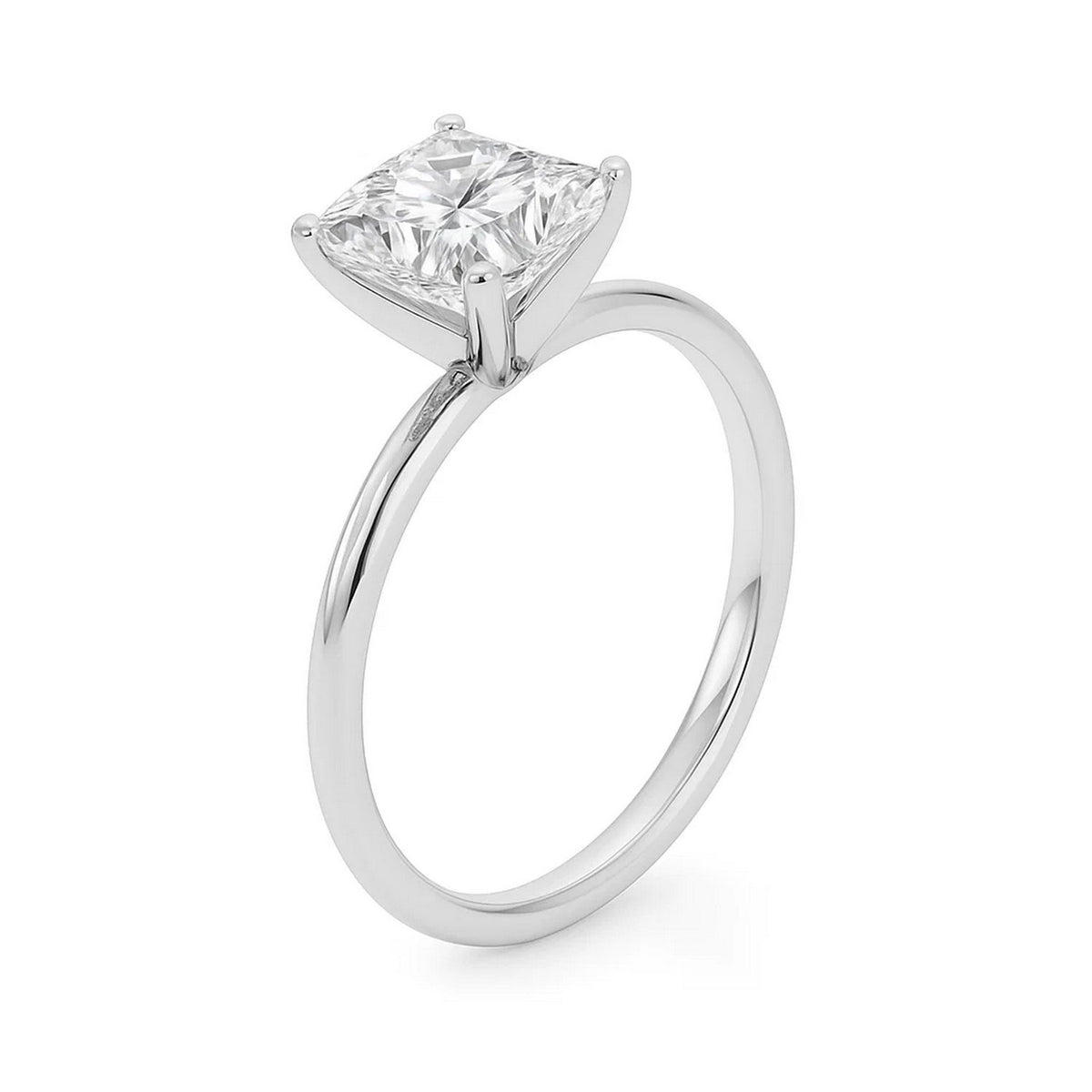 3 Carat Princess Lab Grown IGI G/VS1 Diamond Solitaire Ring in 14K White Gold