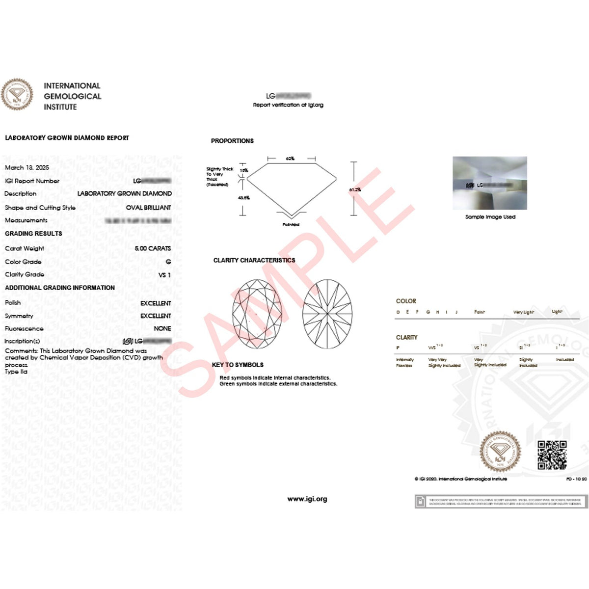 5 Carat Oval Lab Grown IGI G/VS1 Diamond Solitaire Ring in 14K White Gold