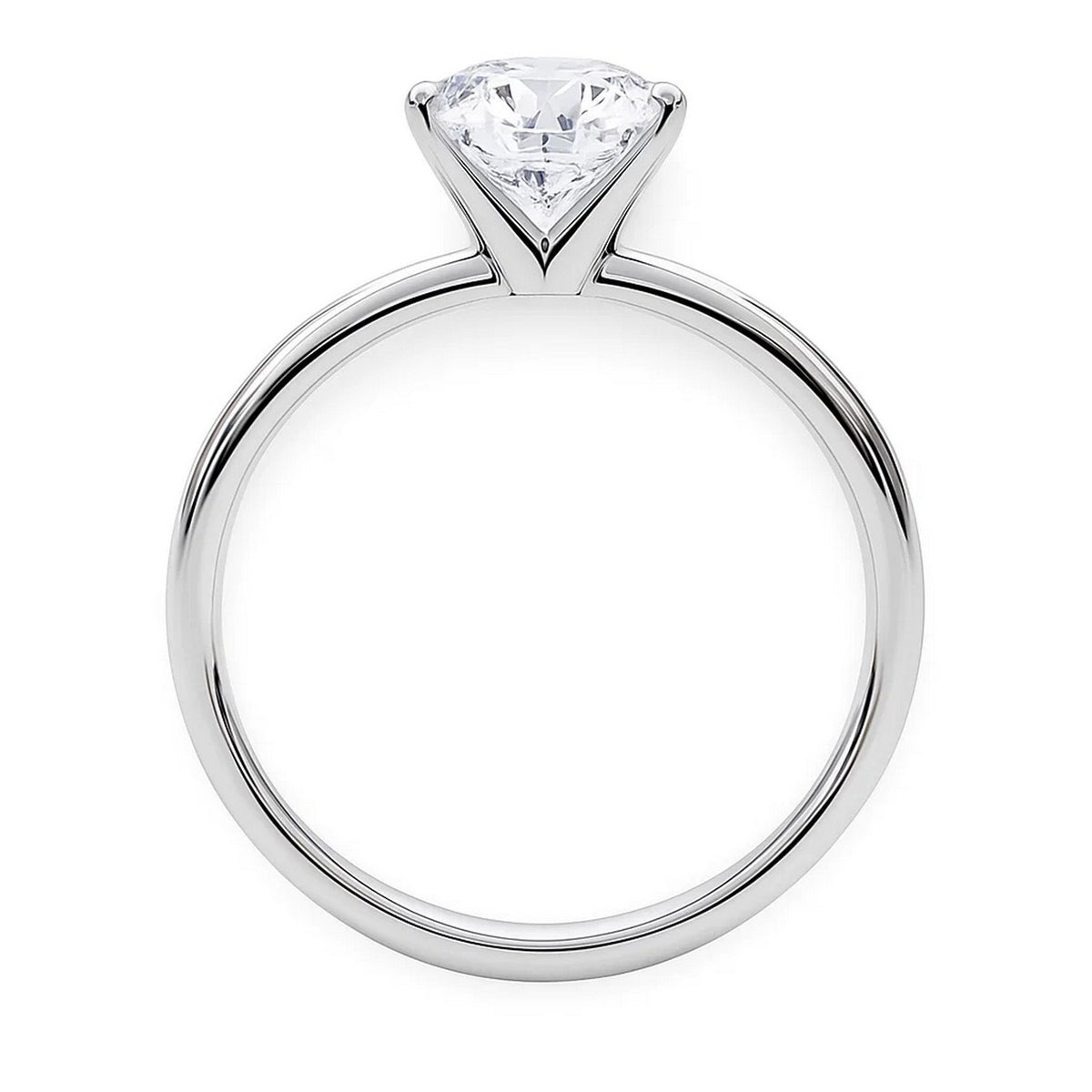 5 Carat Round Lab Grown IGI G/VS1 Diamond Solitaire Ring in 14K White Gold
