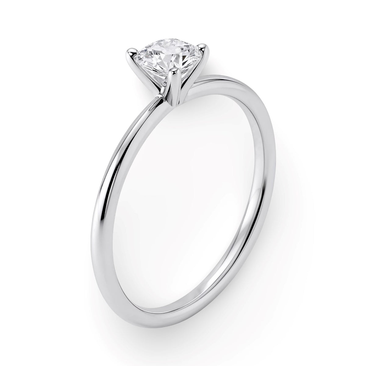 3/4 Carat Round Lab Grown IGI G/VS1 Diamond Solitaire Ring in Sterling Silver