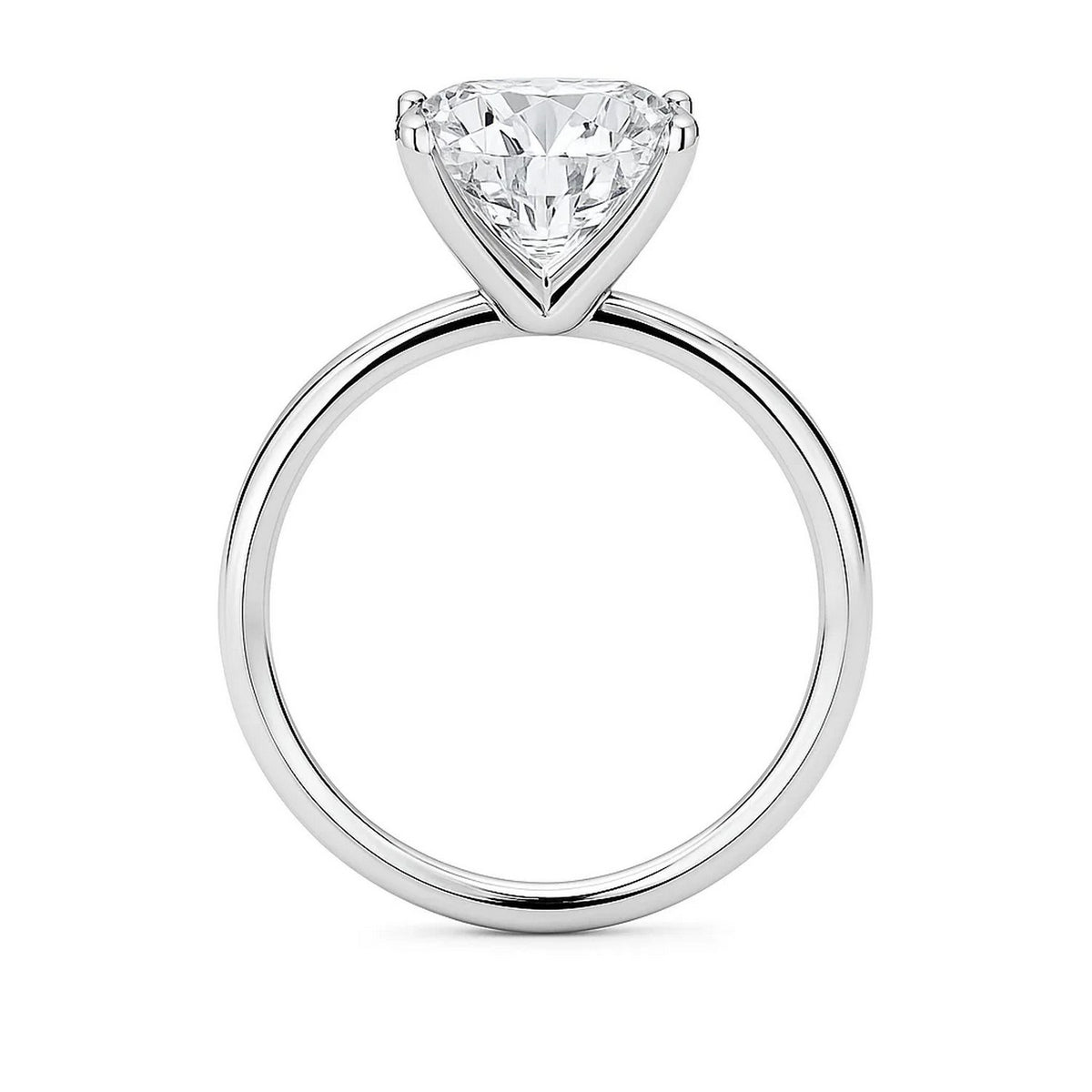 5 Carat Cushion Lab Grown IGI G/VS1 Diamond Solitaire Ring in 14K White Gold