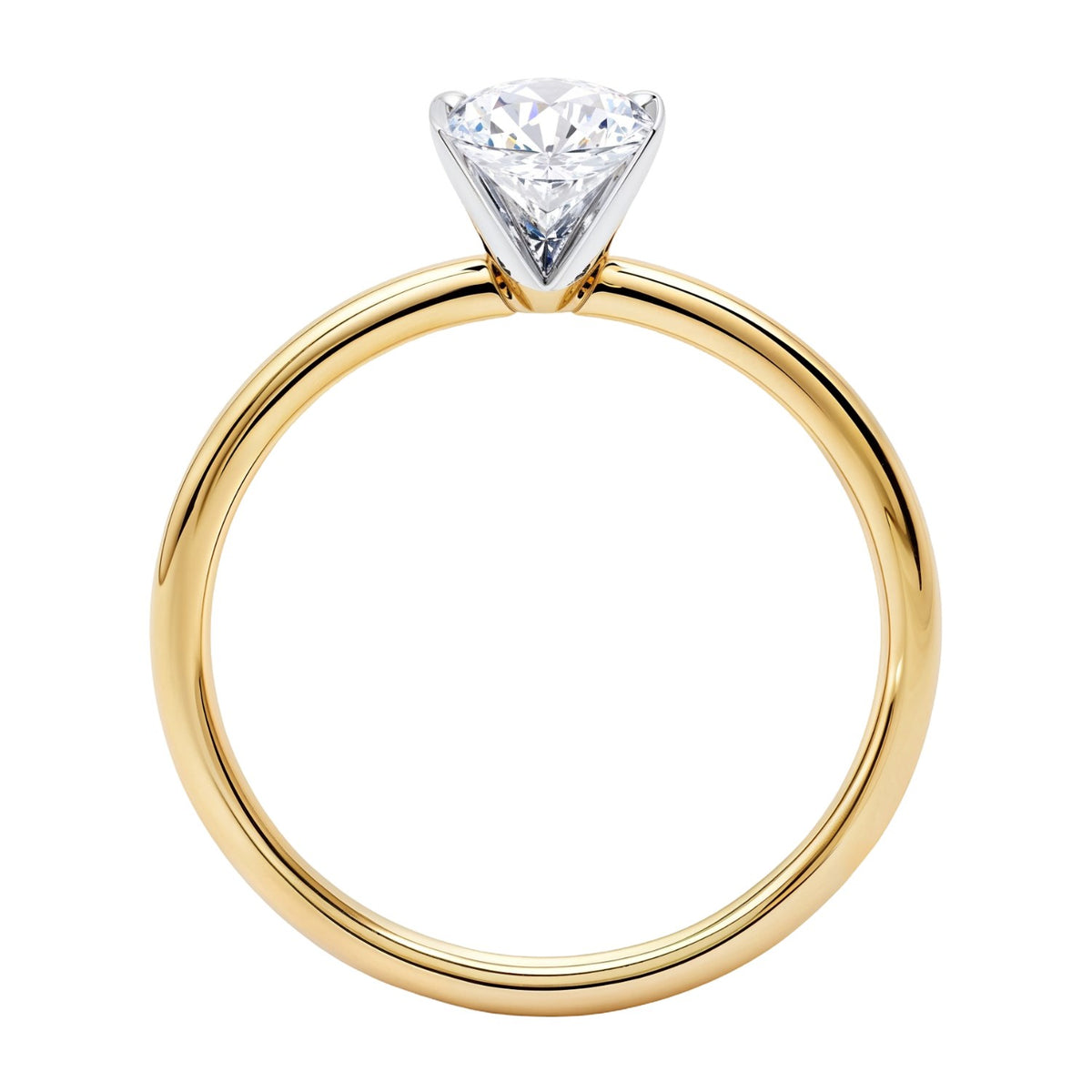 1 Carat Oval Lab Grown IGI G/VS1 Diamond Solitaire Ring in 14K Yellow Gold