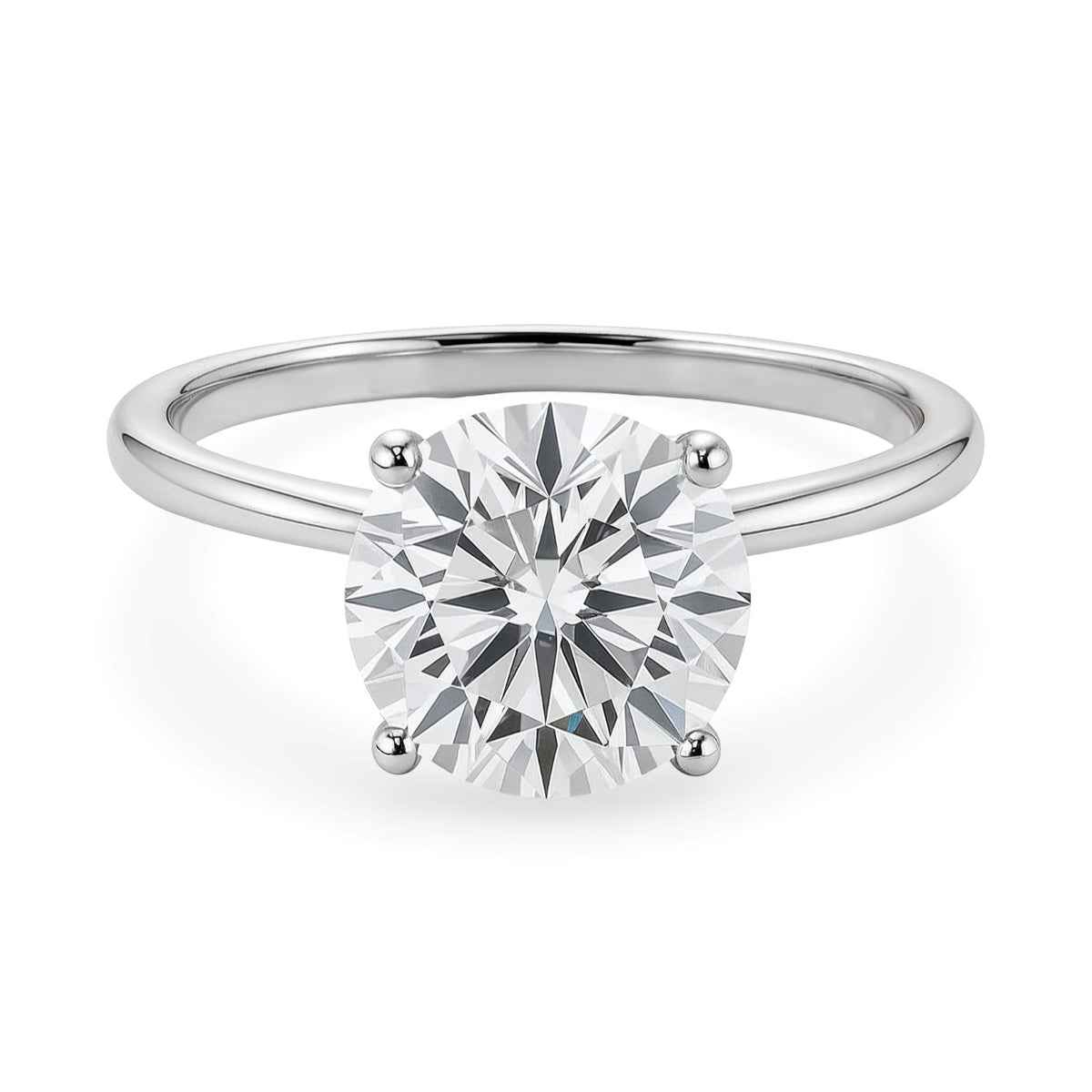2 Carat Round Lab Grown IGI G/VS1 Diamond Solitaire Ring in 10K White Gold