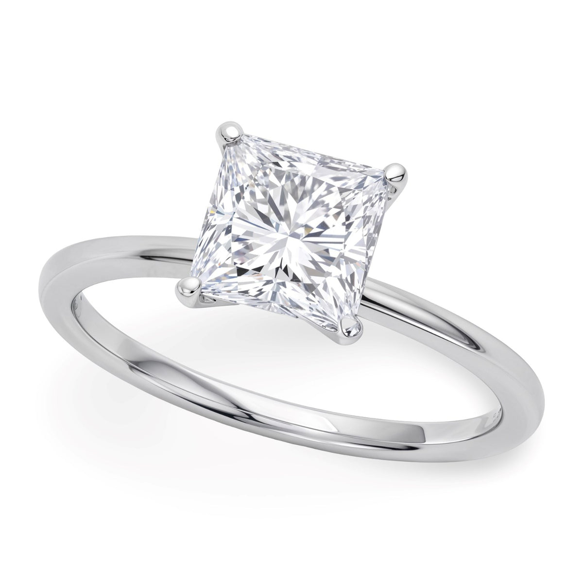 1.50Ct Princess Lab Grown IGI G/VS1 Diamond Ring in 10K White Gold