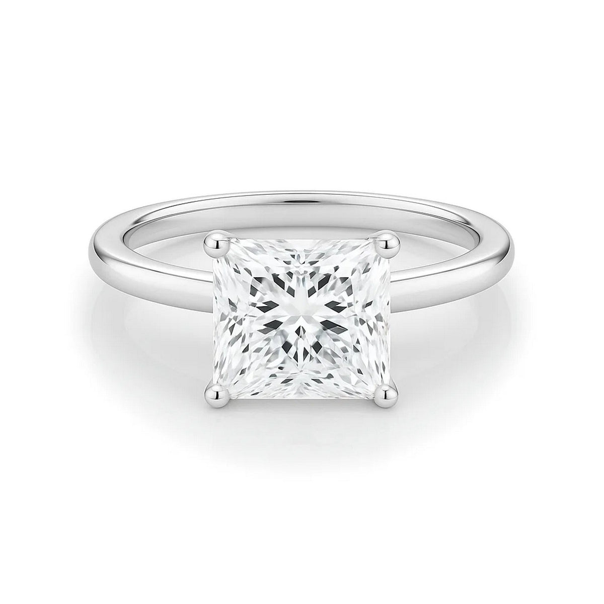 2 Carat Princess Lab Grown IGI G/VS1 Diamond Solitaire Ring in 10K White Gold