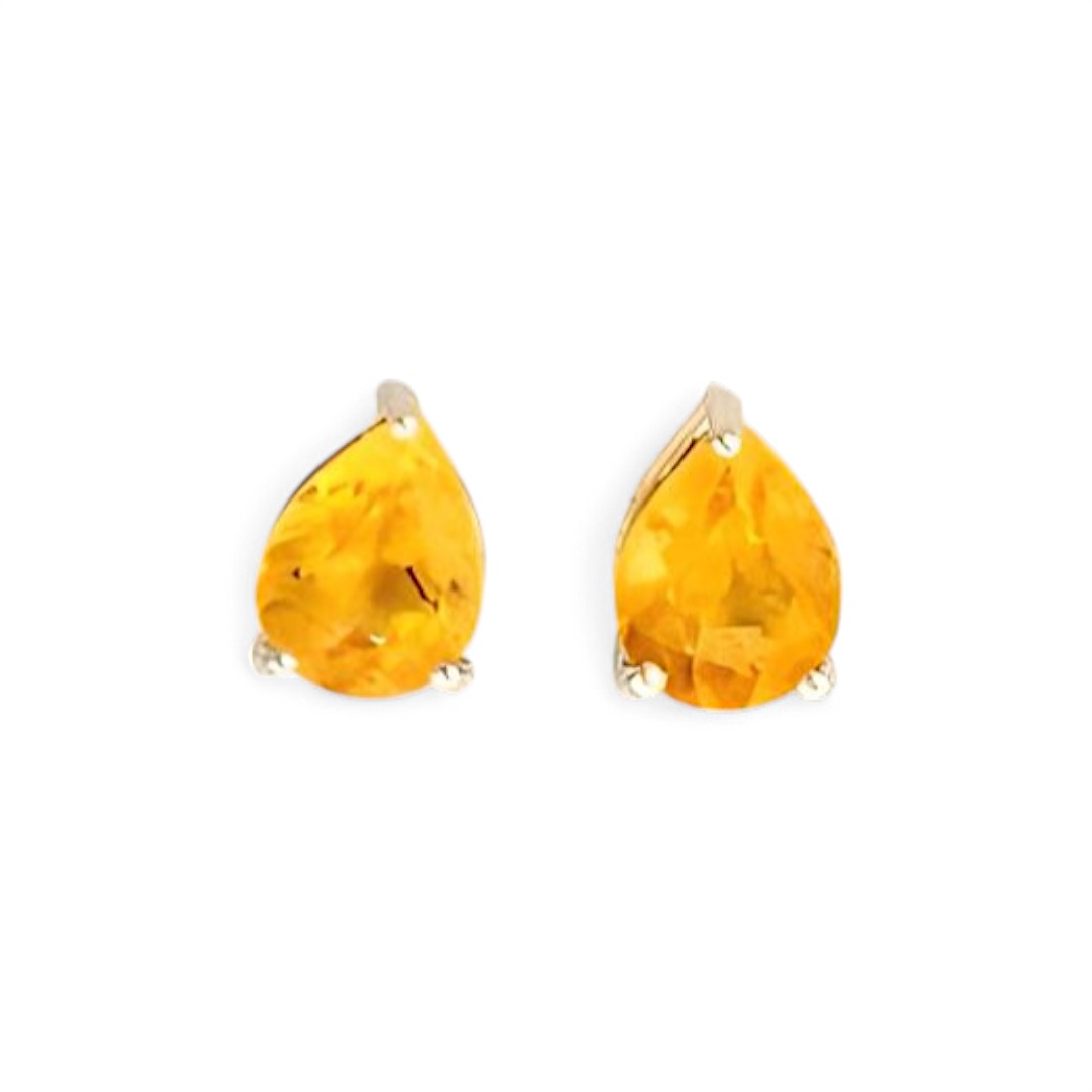5CT Golden Glow Citrine Stud Earrings - GEMPARA