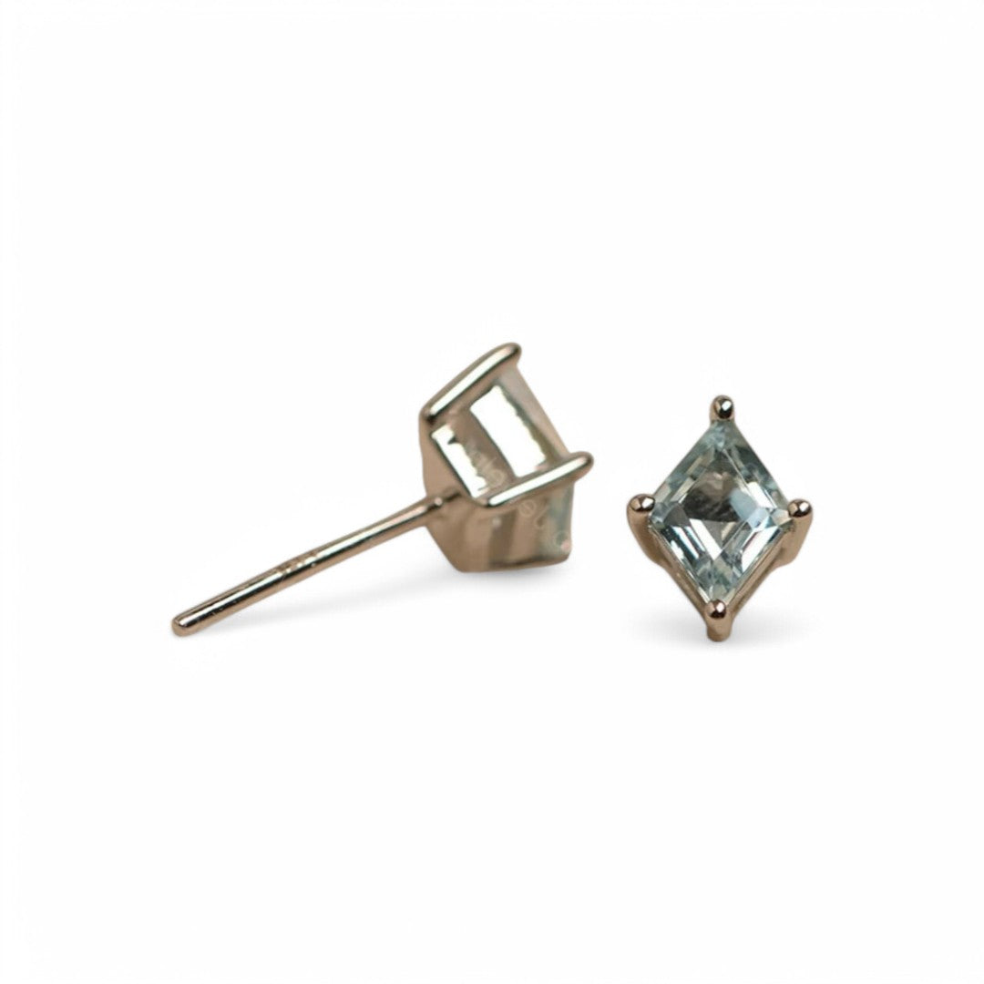 3CT Aquamarine kite cut Studs - GEMPARA