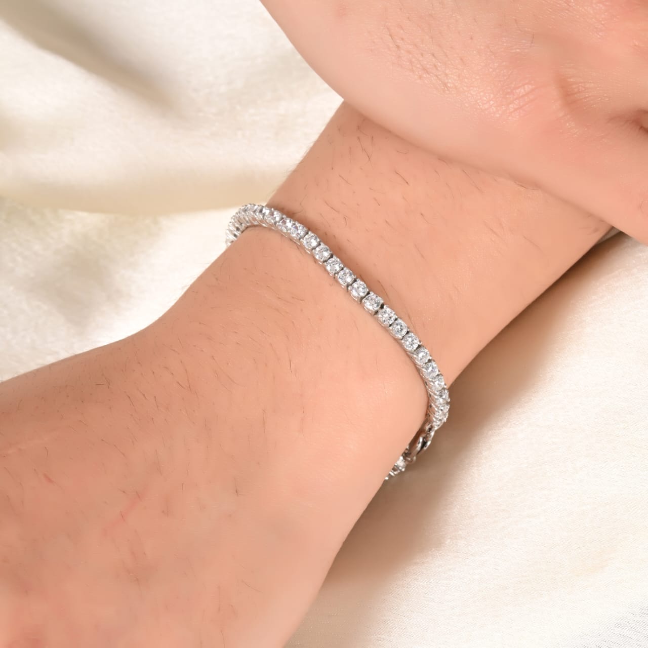 1CT Round Classic Linear Lab Diamond Tennis Bracelet - GEMPARA