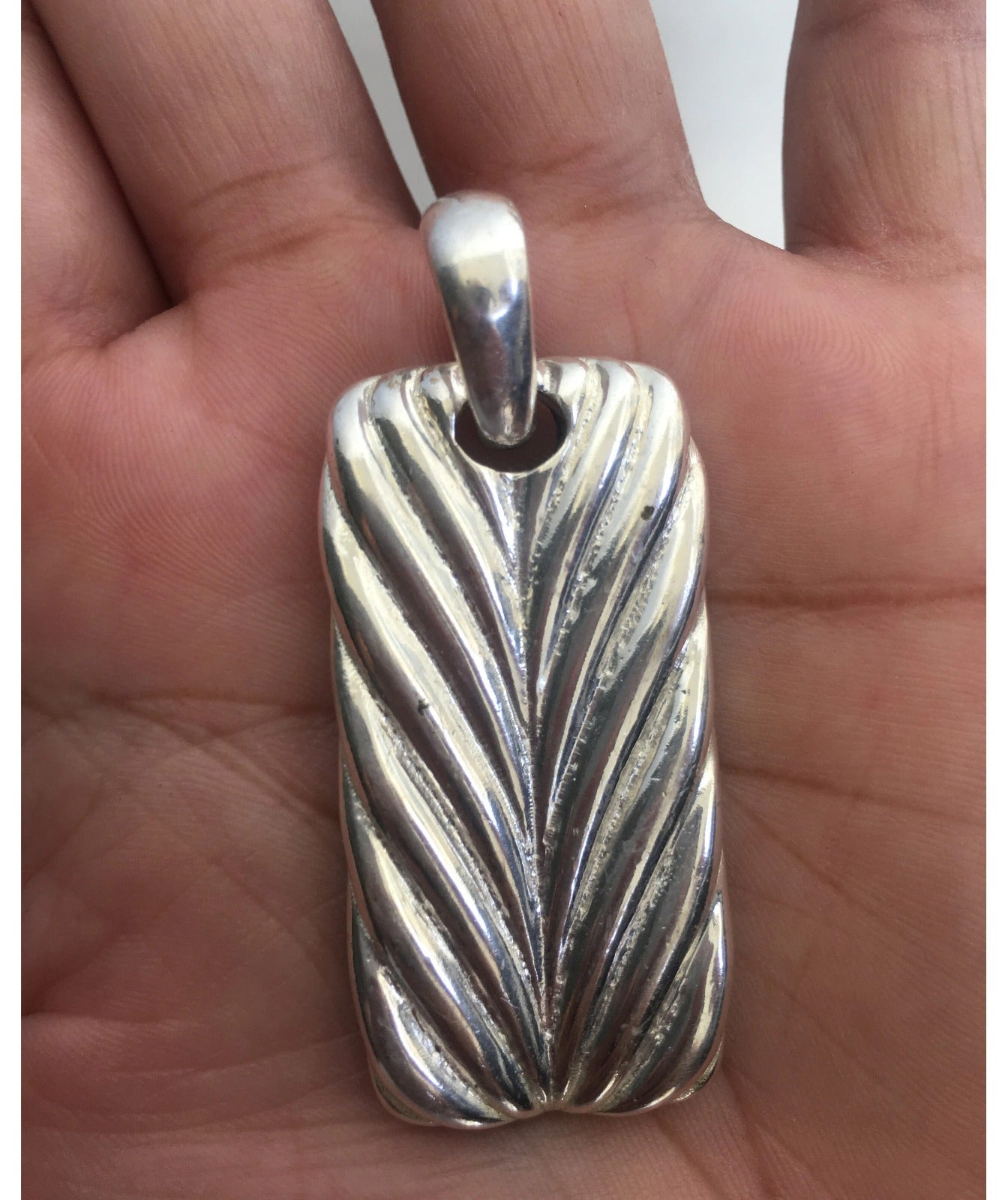 Round cut Pave Black Onyx Tag Pendant - GEMPARA