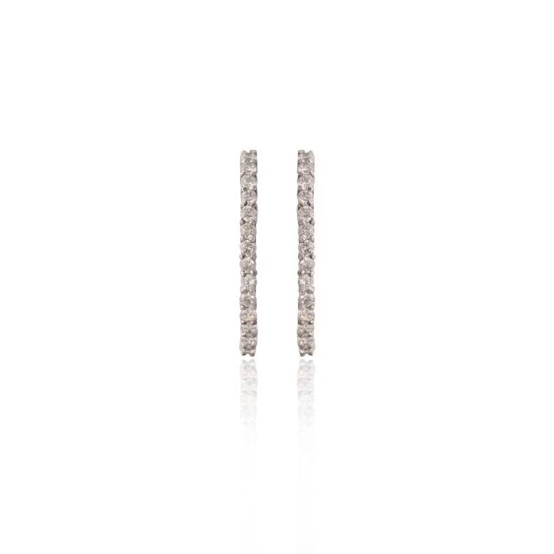 925 sterling silver moissanite east west hoops - GEMPARA