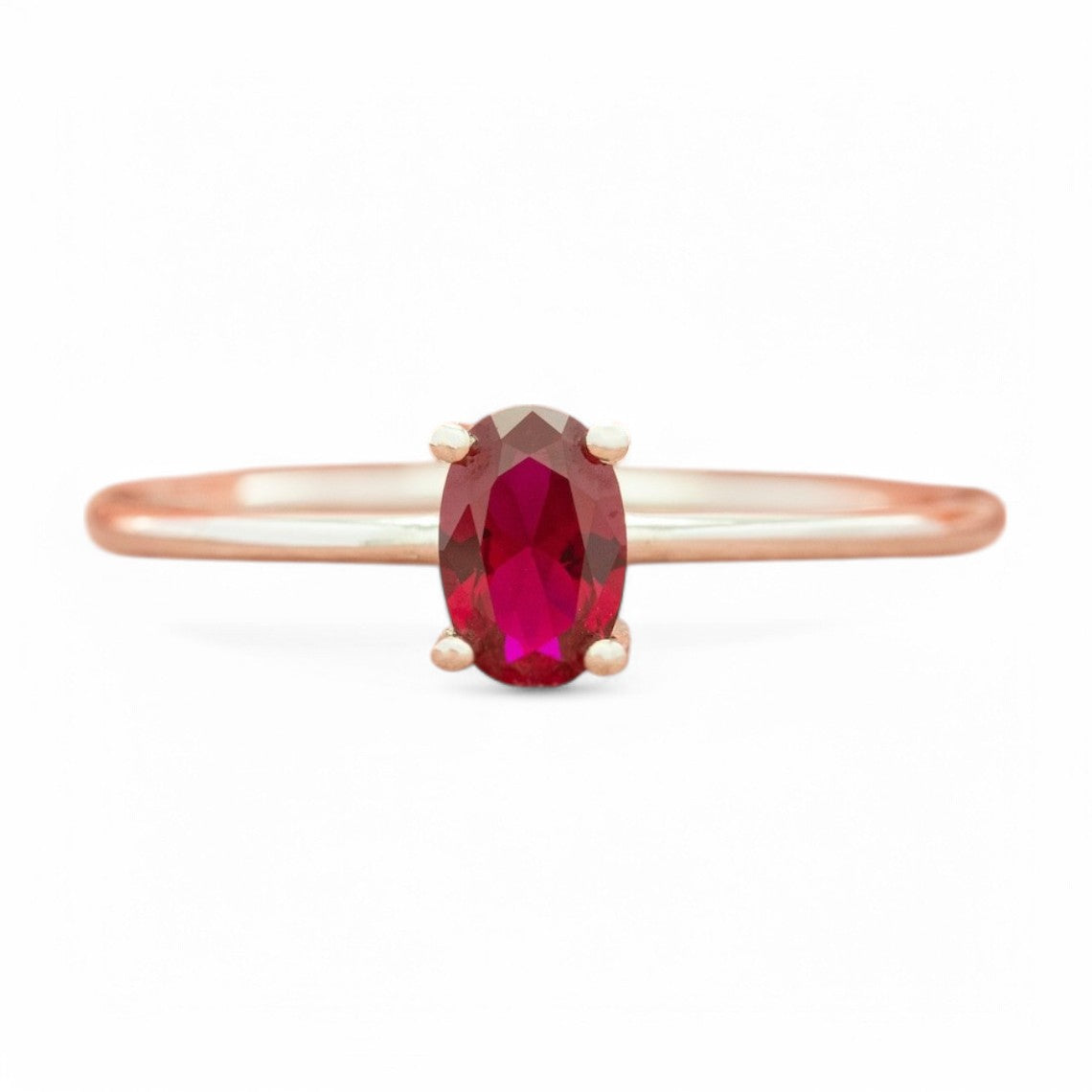0.68CT Oval Ruby Solitaire Ring - GEMPARA