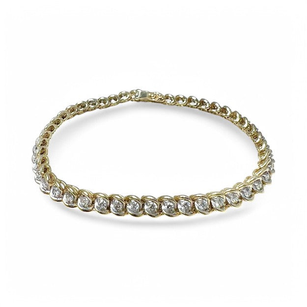 1CT Round Vintage Inspired Linear Diamond Tennis Bracelet - GEMPARA