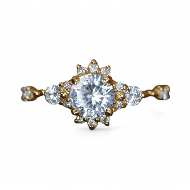 0.30 Round Lab Diamond Ring with Accents - GEMPARA