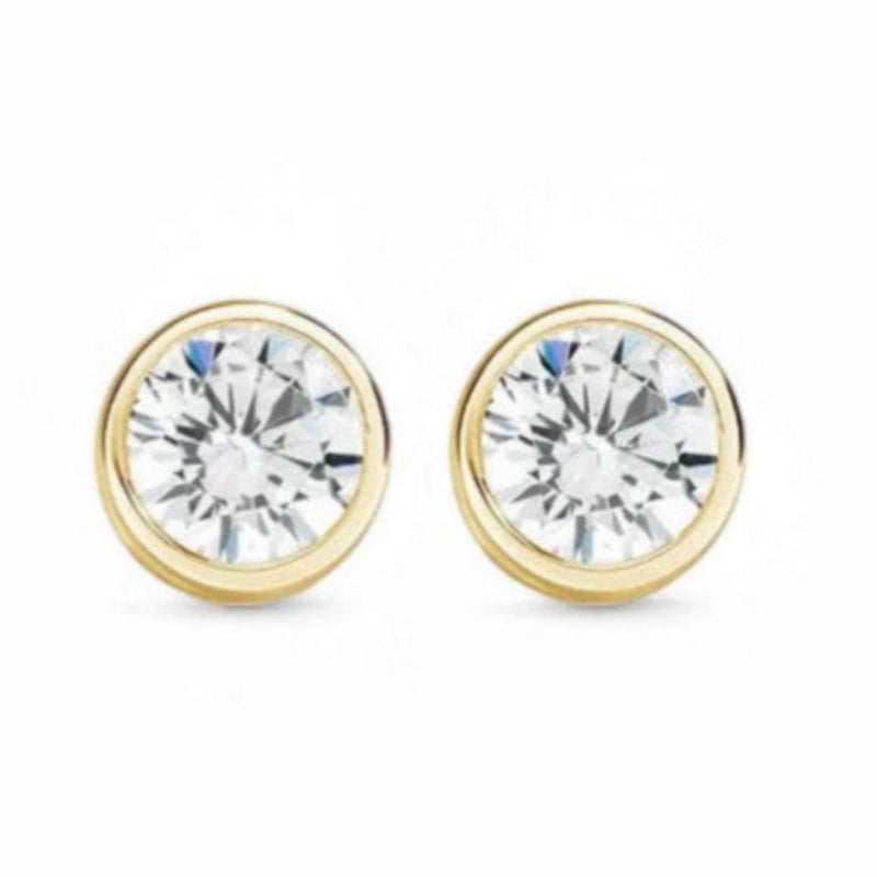 0.50CT Round Bezel Lab Diamond Studs - GEMPARA
