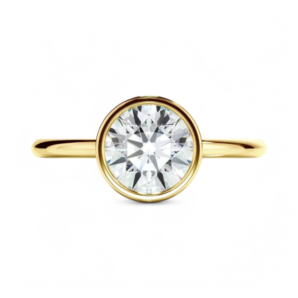 Savi Round cut Solitaire Bezel Lab Diamond Ring - GEMPARA