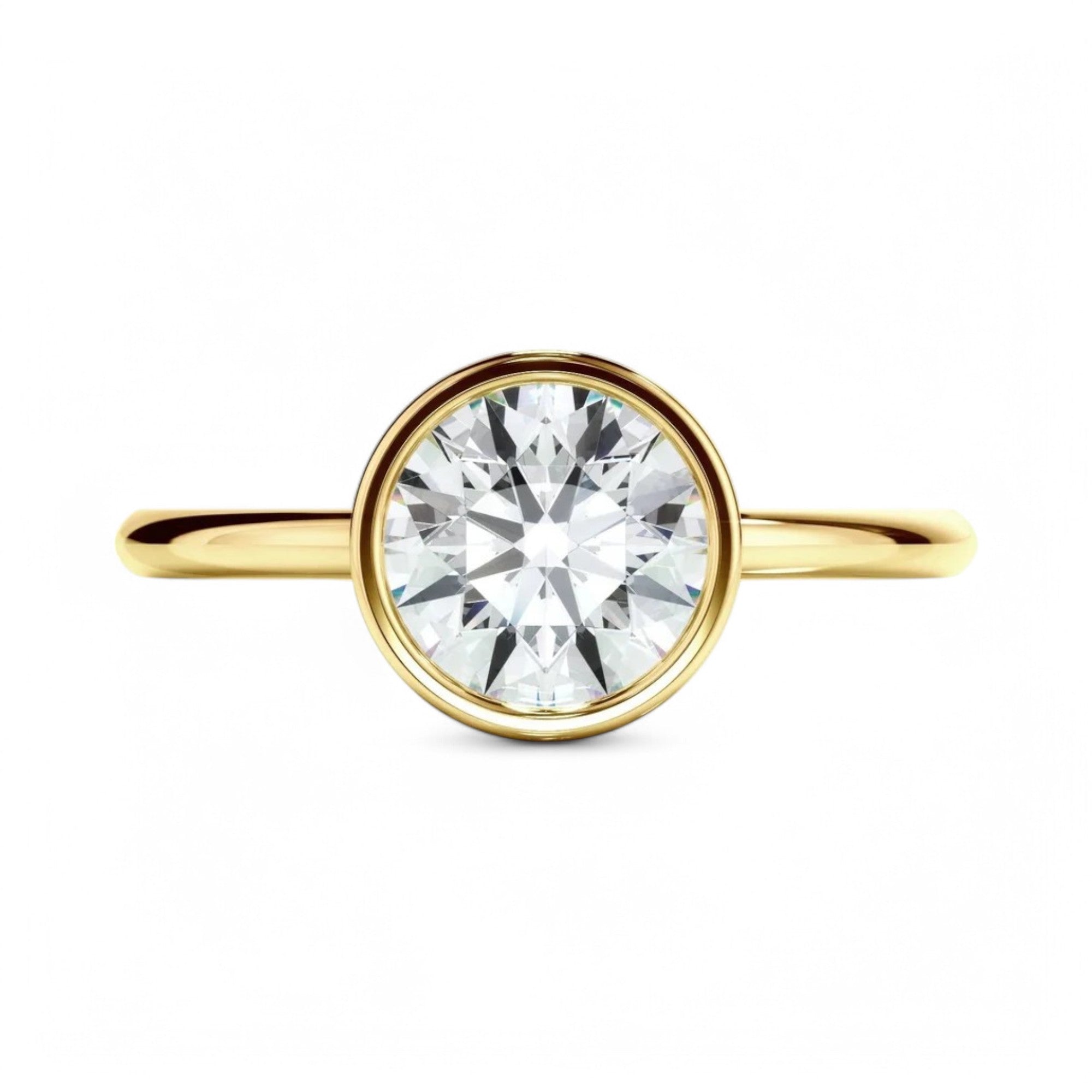 Savi Round cut Solitaire Bezel Lab Diamond Ring - GEMPARA