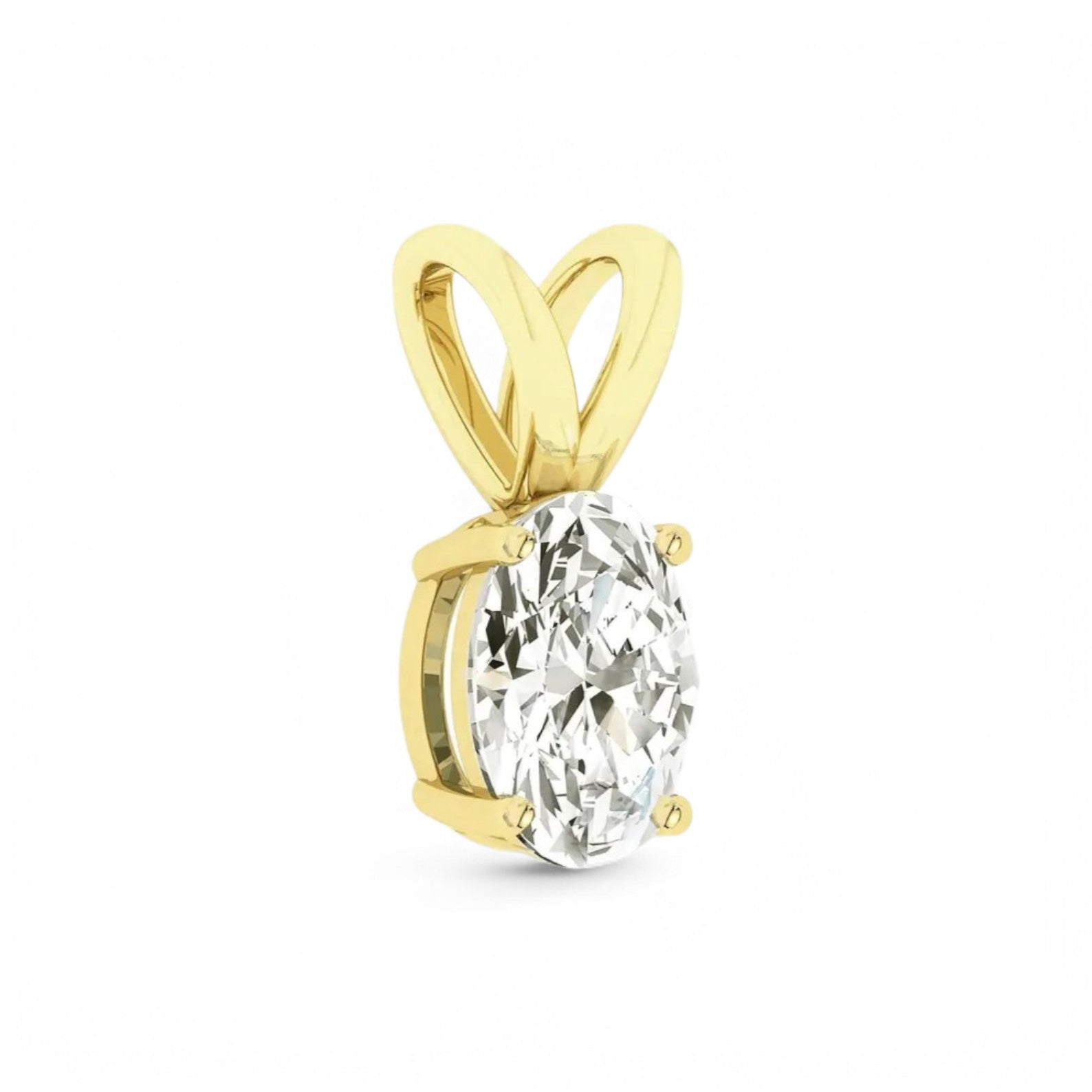 Oval cut Diamond Solitaire Pendant - GEMPARA