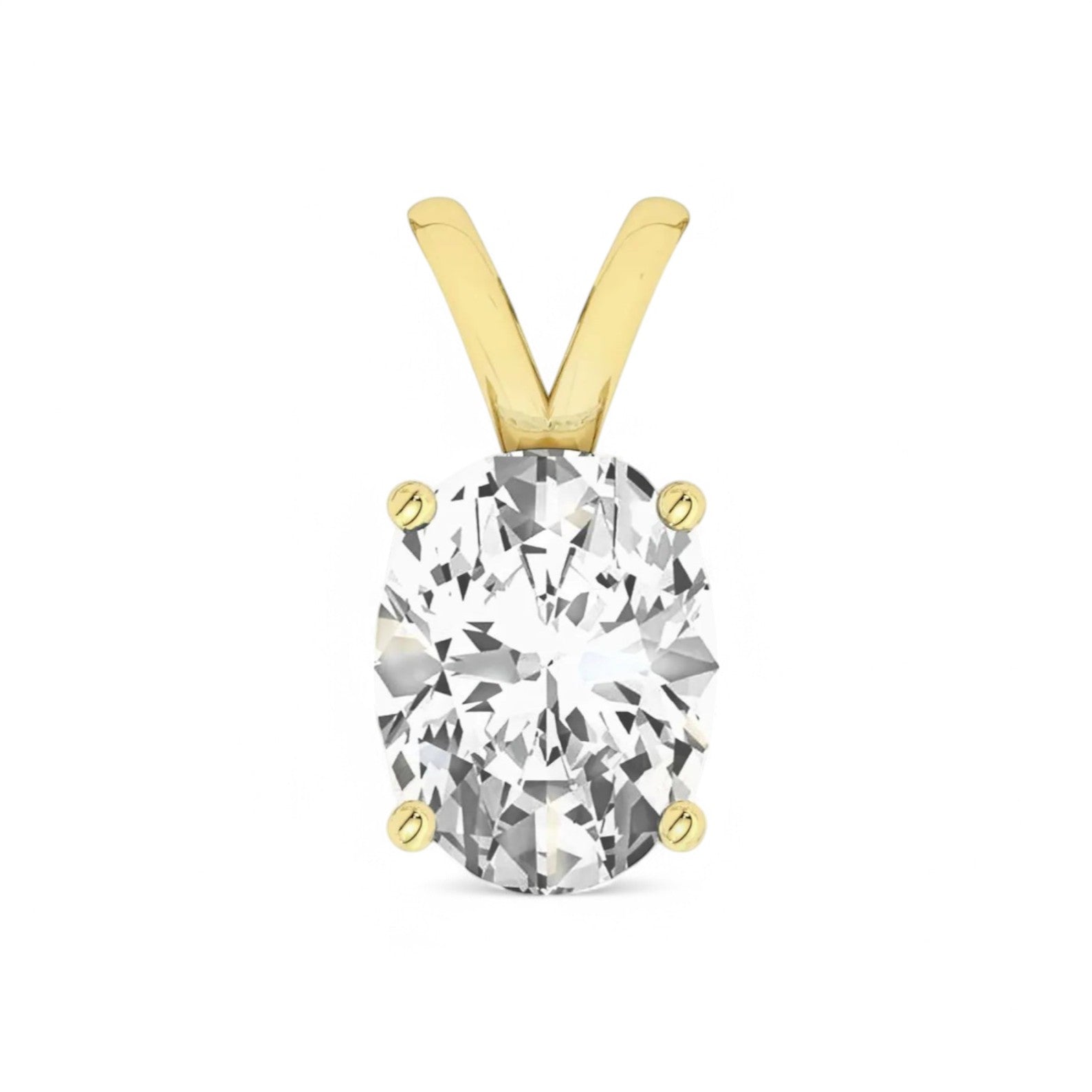 Oval cut Diamond Solitaire Pendant - GEMPARA
