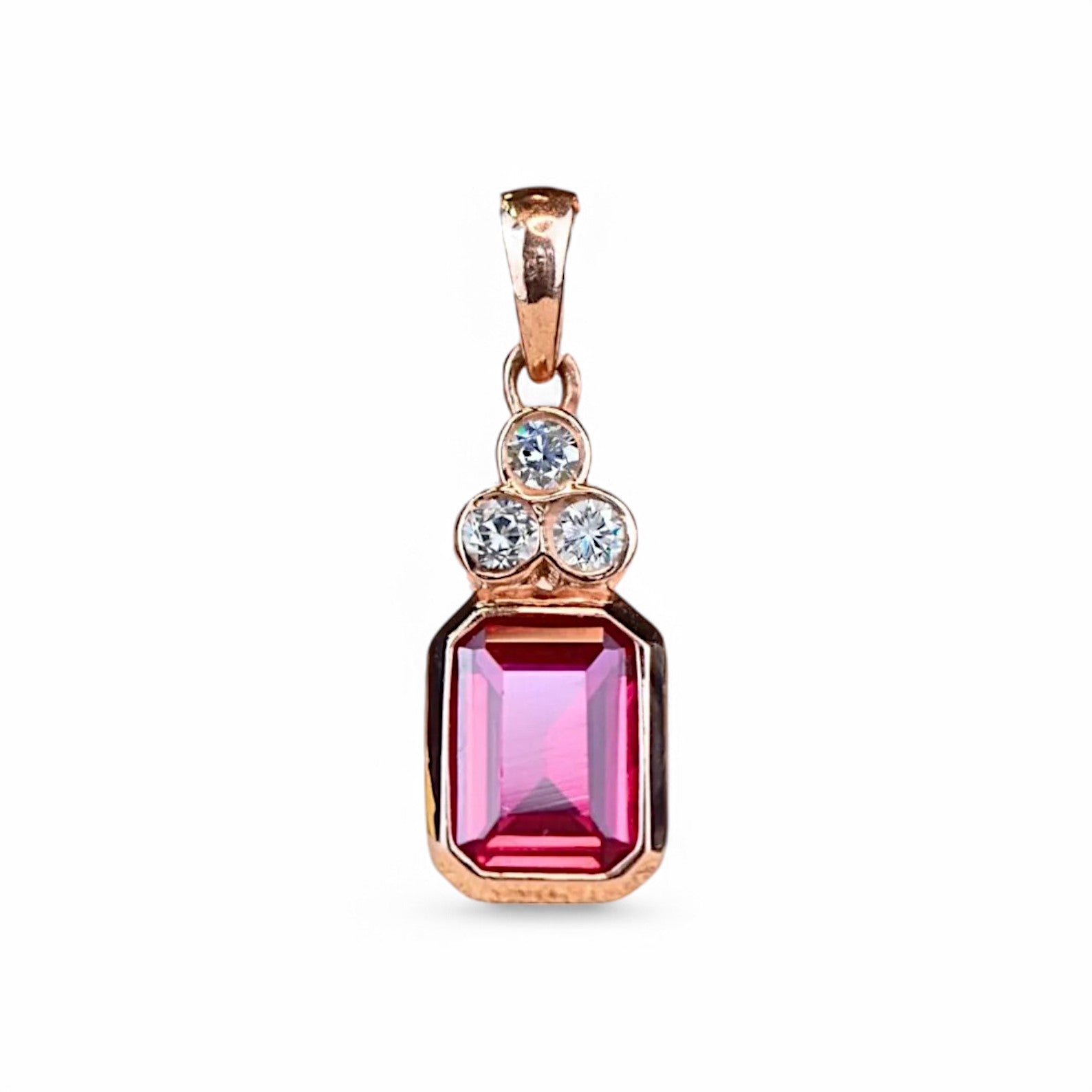 Emerald cut Ruby Necklace - GEMPARA