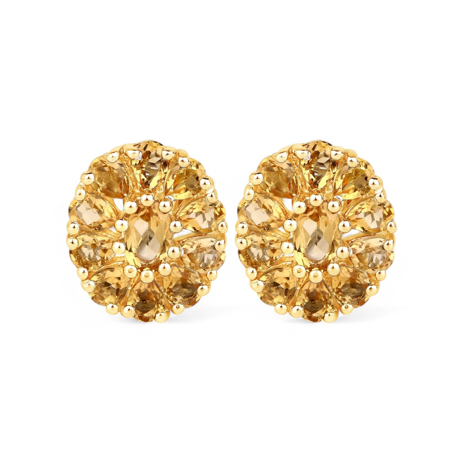Citrine Helio Cluster Earrings - GEMPARA