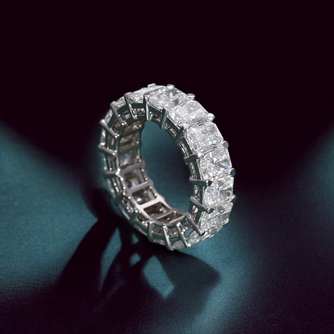 Radiant cut full Eternity Lab Diamond Ring - GEMPARA
