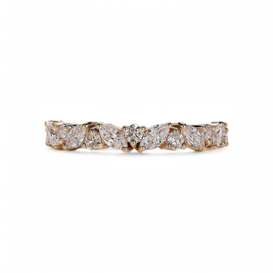 Diamond Half Eternity Marquise-Round Band - GEMPARA
