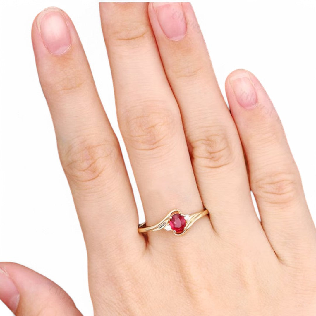 0.50CT Oval cut Ruby Ring