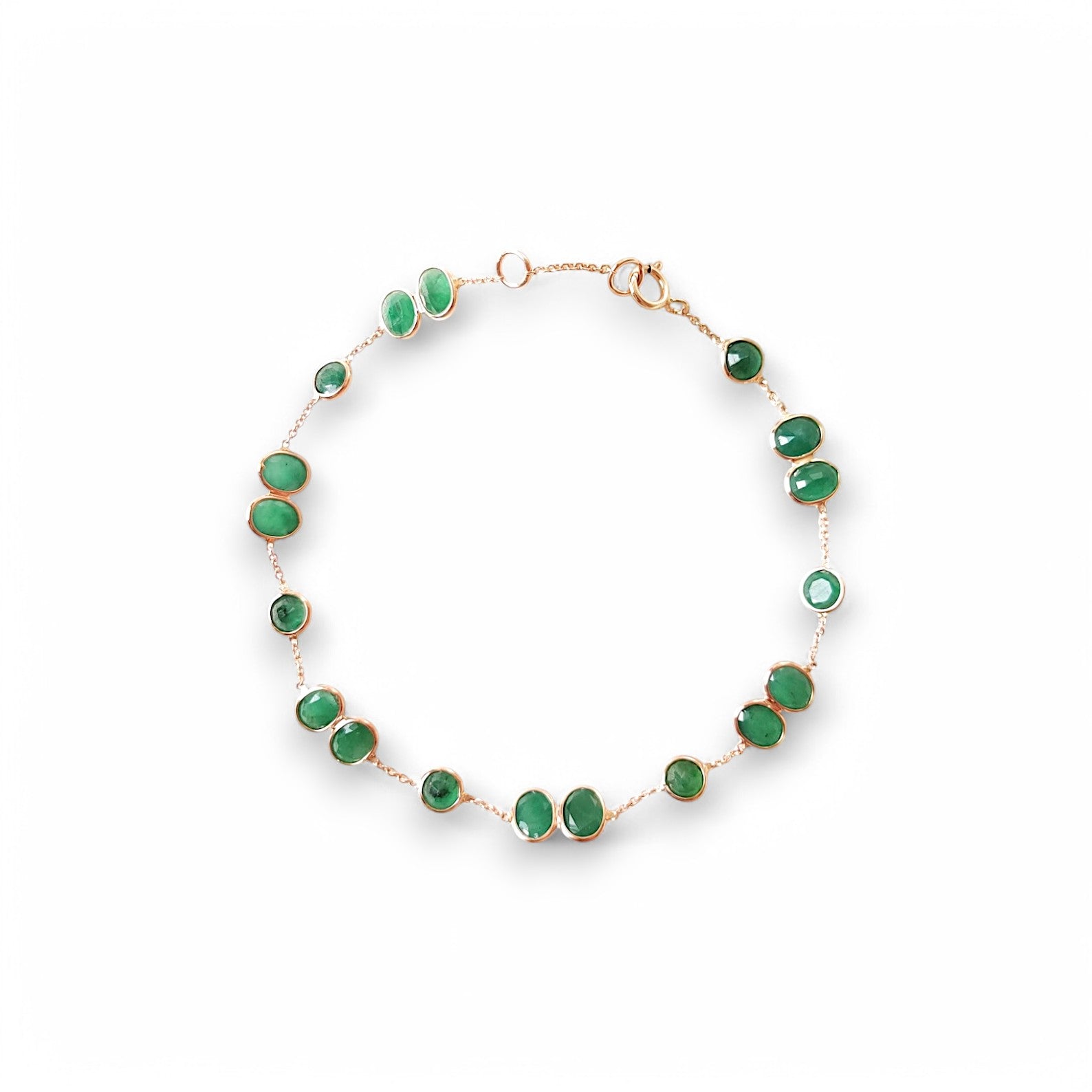 Chorós Bezel  Lab Emerald Bracelet - GEMPARA