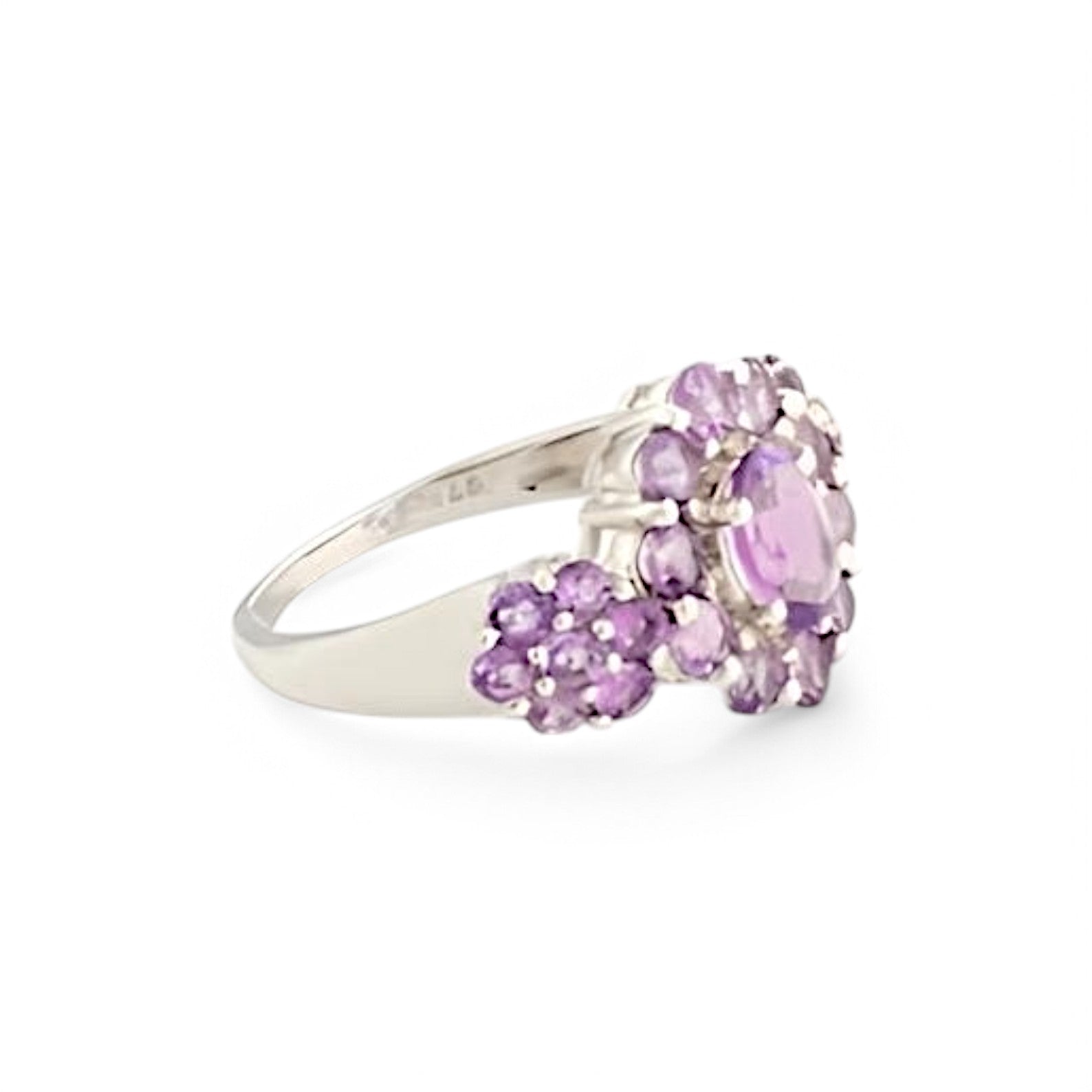 1.13CT Oval Amethyst Cluster Ring - GEMPARA