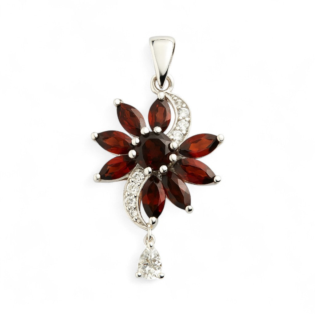 2CT Red Garnet Marquise Pendent - GEMPARA