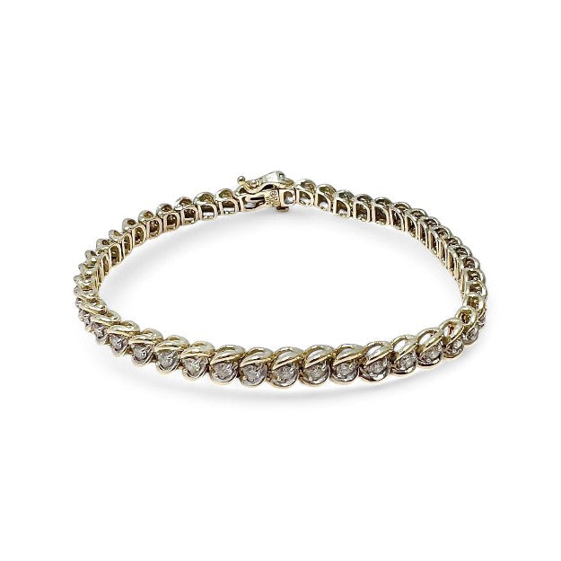 1CT Round Vintage Inspired Linear Diamond Tennis Bracelet - GEMPARA