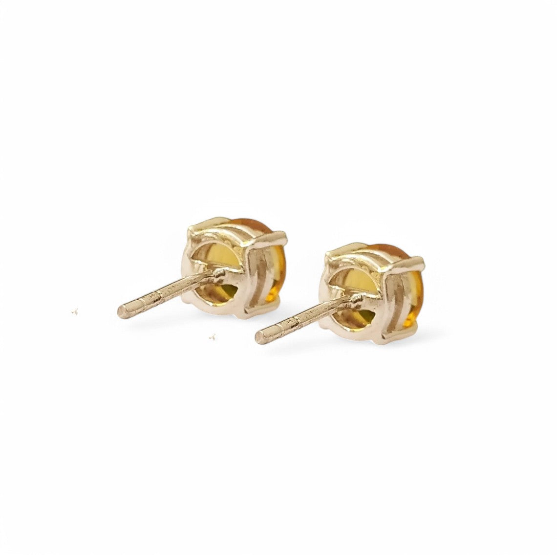 2CT Round Citrine Stud Earrings - GEMPARA