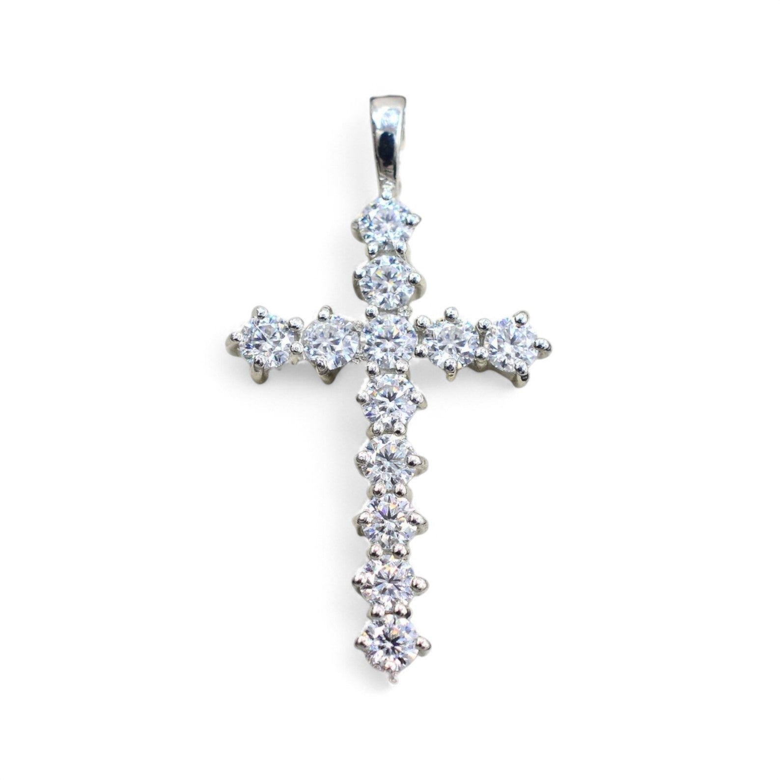 Grace Round cut Lab Diamond Cross Pendant - GEMPARA