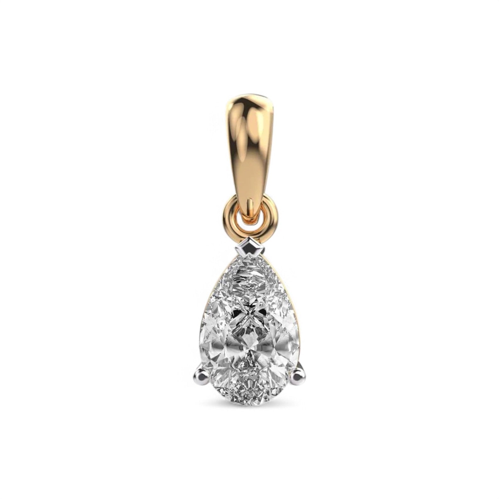 Pear cut Diamond Solitaire Pendant - GEMPARA