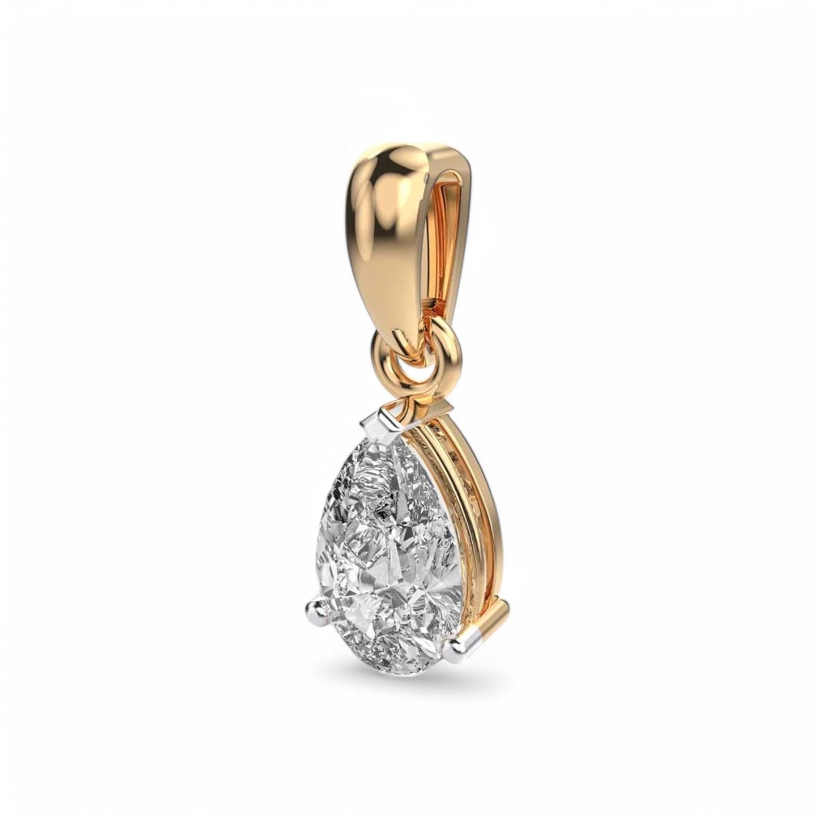 Pear cut Diamond Solitaire Pendant - GEMPARA